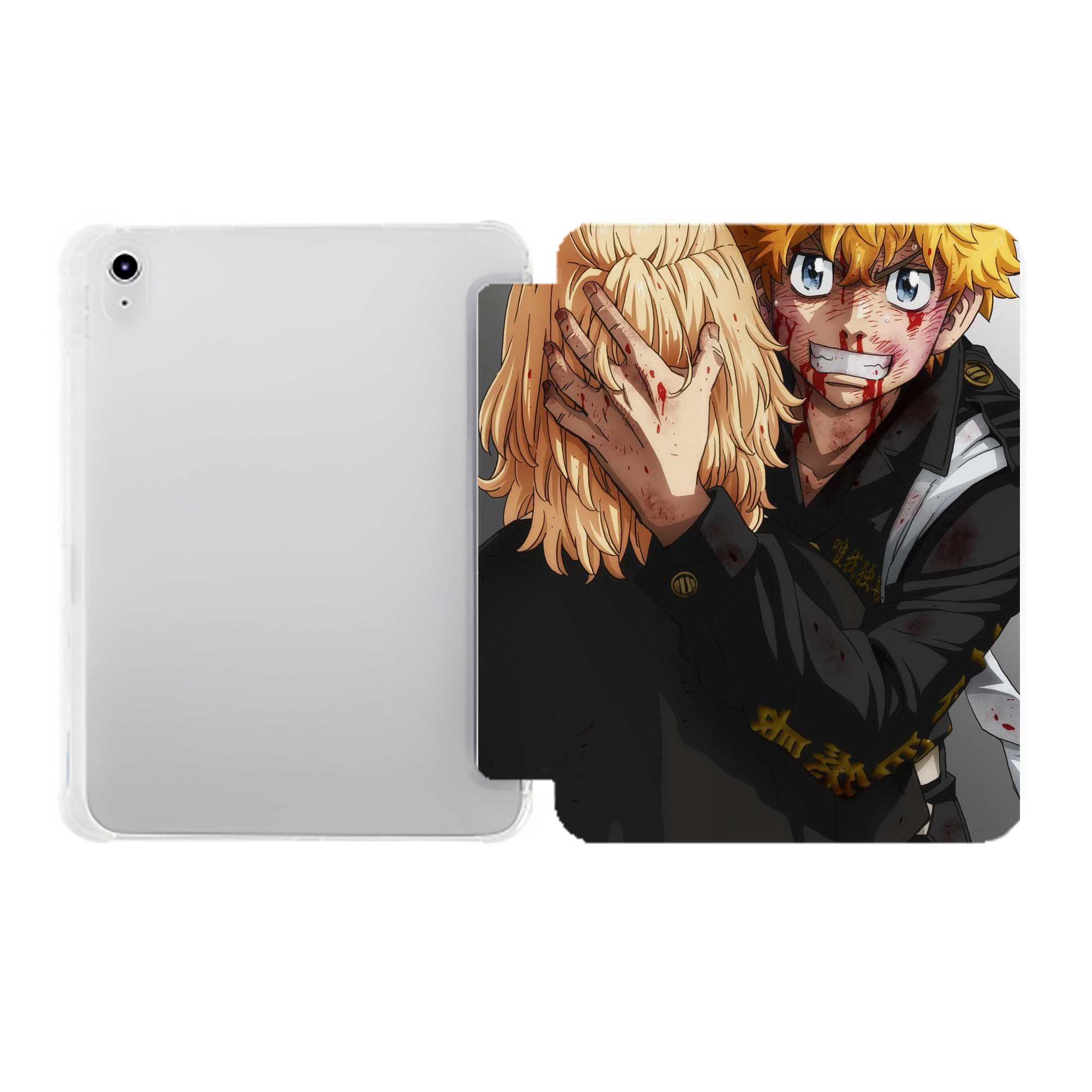 （画像用） 東京リベンジャーズ Tokyo Revengers IPad ケース ペン収納付き 三つ折りスタンド PUレザー×シリコン 対応機種9.5/10.5/10.9インチ